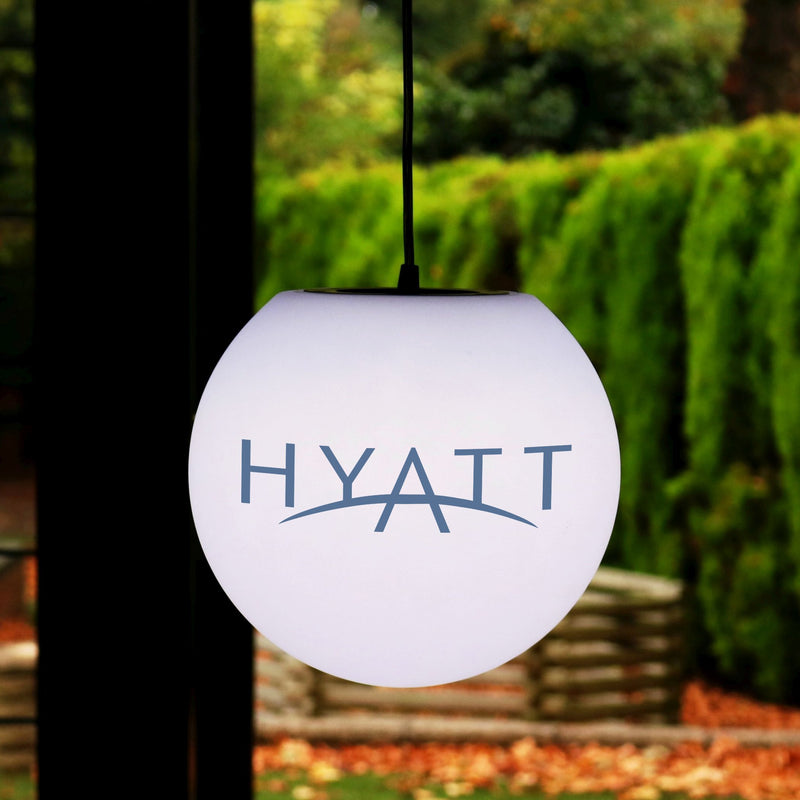 LED met merknaam, lichtbox, E27 plafondlamp met logo, 30cm bol, gepersonaliseerde E27 lamp
