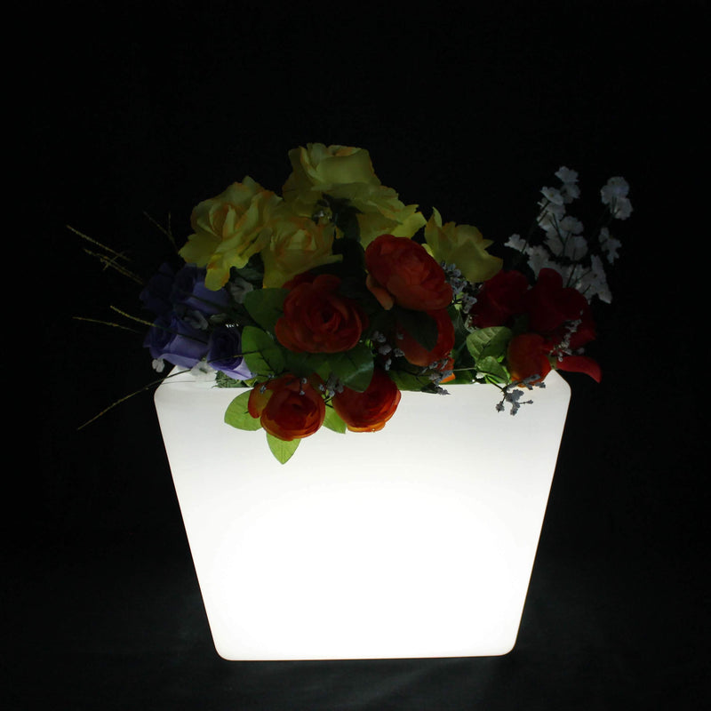 LED bloempot bloemenvaas voor tuin en buiten, 27cm oplaadbare tafellamp plantenpot, veelkleurig