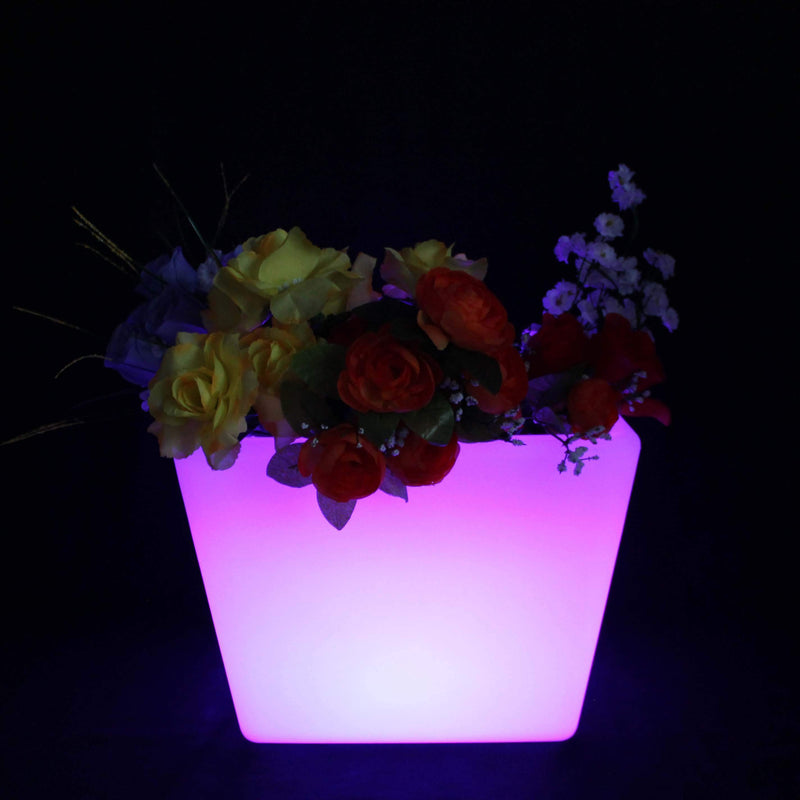 LED bloempot bloemenvaas voor tuin en buiten, 27cm oplaadbare tafellamp plantenpot, veelkleurig