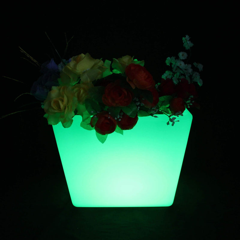 LED bloempot bloemenvaas voor tuin en buiten, 27cm oplaadbare tafellamp plantenpot, veelkleurig